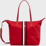 Dámske Veľké kabelky Tommy Hilfiger červenej farby z nylonu v zľave 