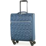 Malé cestovné kufre Rock modrej farby z polyesteru na zips integrovaný zámok objem 34 l 