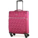 Malé cestovné kufre Rock ružovej farby z polyesteru na zips integrovaný zámok objem 34 l 