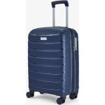 Malé cestovné kufre Rock tmavo modrej farby na zips integrovaný zámok objem 41 l 