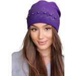 Dámske Zimné čiapky kamea fialovej farby z vlny Onesize 