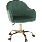 Kancelárske stoličky Kondela zelenej farby zo zamatu s nastaviteľnou výškou v zľave 