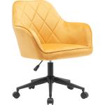 Kancelárske stoličky Kondela žltej farby s prešívaným vzorom z kovu s nastaviteľnou výškou v zľave 