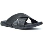 Pánske Kožené sandále Kangaroos čiernej farby vo veľkosti 45 na leto 