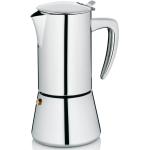 Moka kávovary Kela oceľovo šedej farby v elegantnom štýle z nehrdzavejúcej ocele kompatibilné s indukčnou doskou 