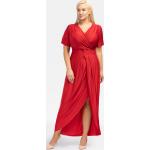 Dámske Spoločenské šaty červenej farby v elegantnom štýle vo veľkosti 5 XL v zľave 