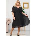 Dámske Šaty pre moletky čiernej farby z polyesteru Oversize v zľave 
