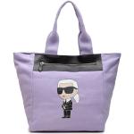 Dámske Designer Shopper kabelky Karl Lagerfeld fialovej farby v zľave 