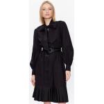 Dámske Designer Denné šaty Karl Lagerfeld BIO čiernej farby z bavlny vo veľkosti M v zľave udržateľná móda 