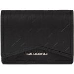 Dámske Designer Luxusné peňaženky Karl Lagerfeld čiernej farby z koženky v zľave 