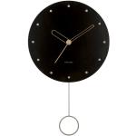 Nástenné hodiny Karlsson čiernej farby z dreva 