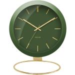 Stolné hodiny Karlsson zelenej farby v minimalistickom štýle zo skla 