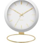 Stolné hodiny Karlsson bielej farby v minimalistickom štýle zo skla 