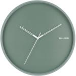 Nástenné hodiny Karlsson zelenej farby v modernom štýle v zľave 