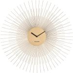 Nástenné hodiny Karlsson zlatej farby v modernom štýle z ocele v zľave 