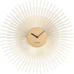 Nástenné hodiny Karlsson zlatej farby v modernom štýle z ocele v zľave 