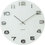 Nástenné hodiny Karlsson bielej farby vo vintage štýle v zľave 