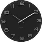 Nástenné hodiny Karlsson čiernej farby vo vintage štýle v zľave 