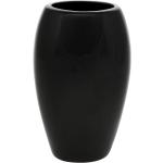 Vázy čiernej farby v elegantnom štýle s kvetinovým vzorom z keramiky v zľave s výškou 10 cm s priemerom 10 cm 