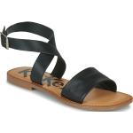 Dámske Kožené sandále Kickers Kick čiernej farby vo veľkosti 40 na leto 