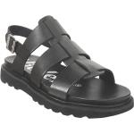 Dámske Kožené sandále Kickers čiernej farby vo veľkosti 41 na leto 
