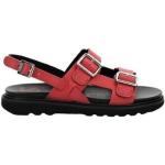 Dámske Kožené sandále Kickers červenej farby vo veľkosti 41 na leto 