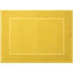 Kúpeľňové predložky žltej farby s geometrickým vzorom z bavlny 