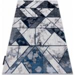 Moderné koberce modrej farby s geometrickým vzorom z polyesteru s granátom 