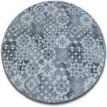 Okrúhle koberce sivej farby v modernom štýle z polyamidu 