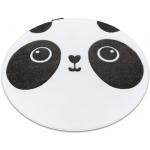 Okrúhle koberce Dywany Łuszczów bielej farby z polypropylénu s motívom: Panda s priemerom 160 cm 