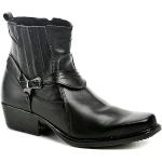 Pánske Členkové topánky Koma čiernej farby v kovbojskom štýle z kože vo veľkosti 39 na štandardné nohy na zimu 