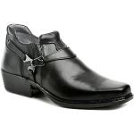 Pánske Členkové topánky Koma čiernej farby v kovbojskom štýle z kože vo veľkosti 45 na zimu 