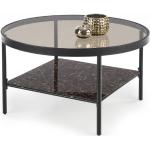 Konferenčné stolíky halmar oceľovo šedej farby v elegantnom štýle z mramoru s policami lakovaný povrch 
