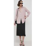 Dámske Designer Blúzky Calvin Klein ružovej farby z polyesteru vo veľkosti M 
