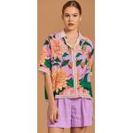 Dámske Havajské košele Gant fialovej farby s kvetinovým vzorom z hodvábu vo veľkosti S s krátkymi rukávmi s motívom: Georgína na leto 