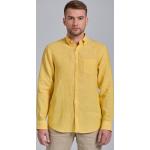 Pánske Košele s dlhým rukávom Gant žltej farby vo veľkosti XXXL s button down golierom s dlhými rukávmi na gombíky 