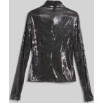 Dámske Designer Roláky Karl Lagerfeld čiernej farby v minimalistickom štýle vo veľkosti M s dlhými rukávmi na zips s flitrami 