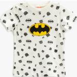 Chlapčenské Detské tričká s krátkym rukávom koton bielej farby v elegantnom štýle s okrúhlym výstrihom s dlhými rukávmi s motívom Batman v zľave 