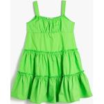 Dievčenské šaty na ramienka koton svetlo zelenej farby v elegantnom štýle v zľave udržateľná móda 