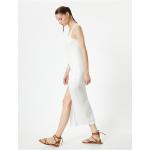 Dámske Letné šaty koton bielej farby v elegantnom štýle zo slamy s dĺžkou: Pod kolená v zľave na Svadbu 