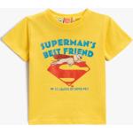 Chlapčenské Detské tričká s krátkym rukávom koton žltej farby v elegantnom štýle s motívom Superman v zľave 
