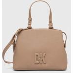 Dámske Designer Crossbody kabelky DKNY béžovej farby z hovädzej kože 