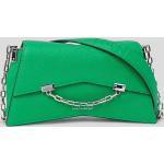 Dámske Designer Crossbody kabelky Karl Lagerfeld zelenej farby z kože 