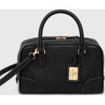 Dámske Designer Crossbody kabelky Ralph Lauren čiernej farby z hovädzej kože v zľave 