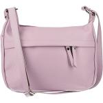 Dámske Elegantné kabelky Made In Italy fialovej farby v elegantnom štýle z kože na zips 
