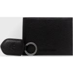 Pánske Kožené peňaženky Emporio Armani čiernej farby z polyesteru 