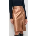 Dámske Designer Midi sukne HUGO BOSS BOSS hnedej farby z kože vo veľkosti M s dĺžkou: Pod kolená 