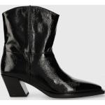 Dámske Členkové topánky Vagabond Vagabond čiernej farby v kovbojskom štýle z kože vo veľkosti 39 