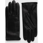 Dámske Designer Kožené rukavice HUGO BOSS BOSS čiernej farby z polyesteru v zľave 
