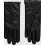 Dámske Kožené rukavice HUGO čiernej farby z polyesteru v zľave 